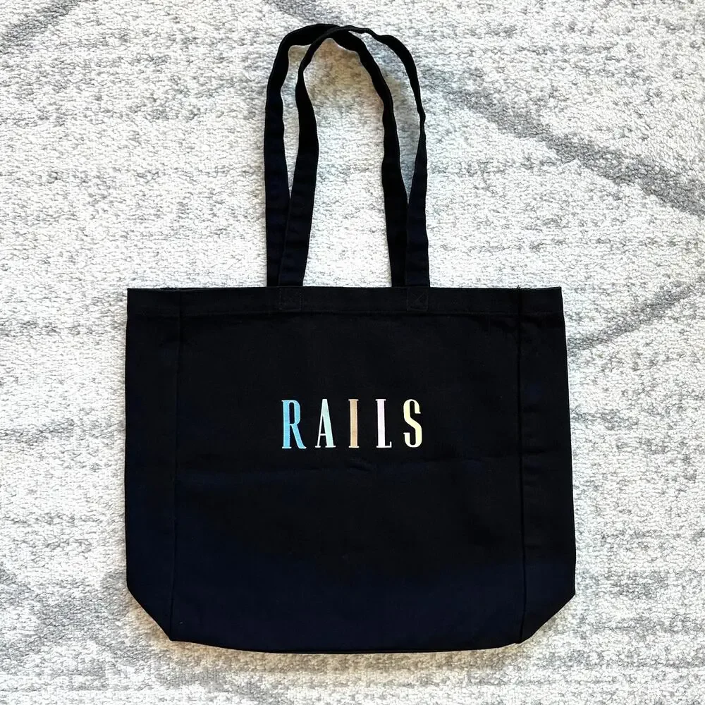 Rails Black Canvas Tote Bag